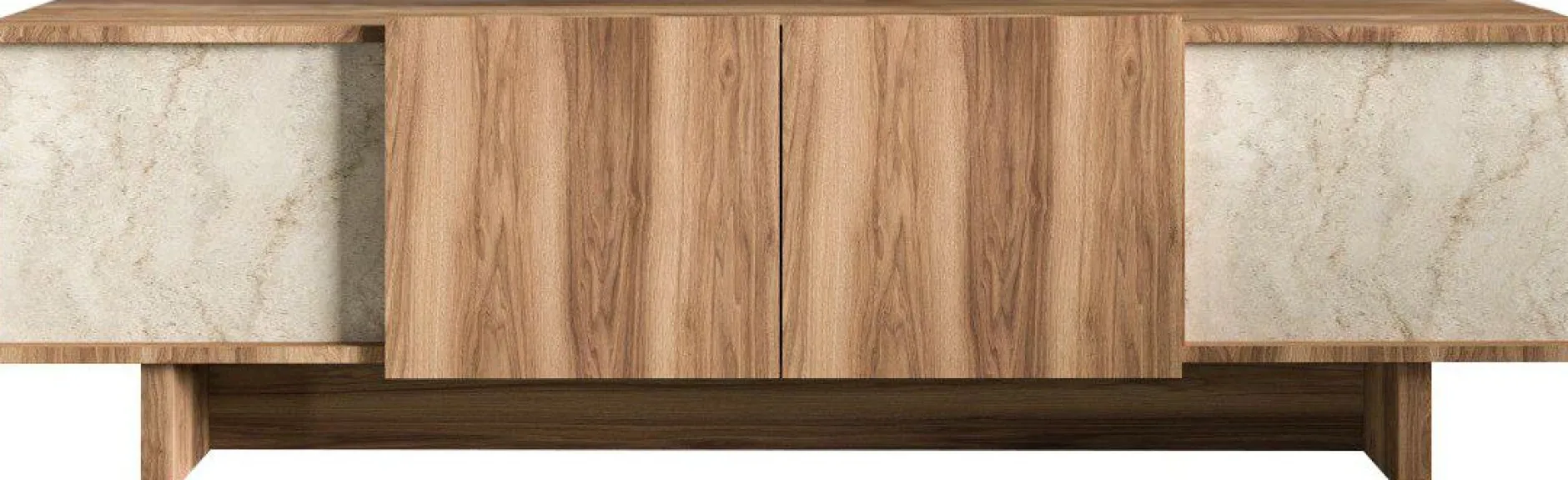 Lowboard Diana - 100% MELAMINE - Travertin - 180 x 50 x 33 cm
