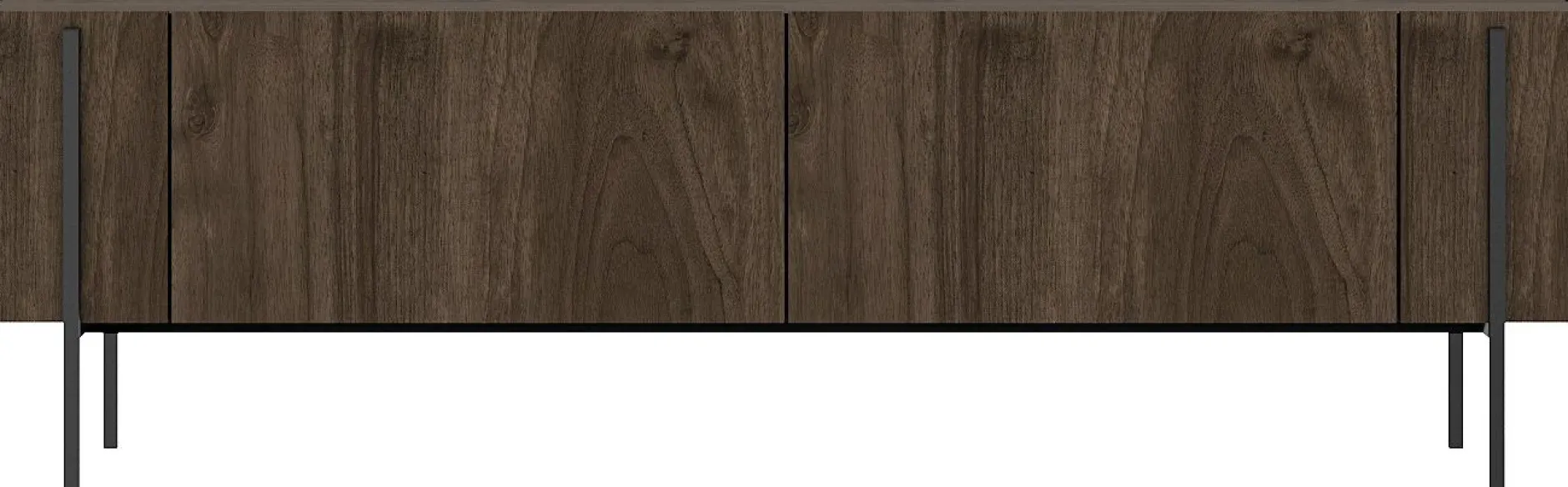 Lowboard Herman - 100% MELAMINE - Nussbaum - 160 x 45,6 x 31,4 cm