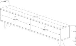 Lowboard Paris - 100% MELAMINE - Anthrazit - 160 x 40 x 25 cm