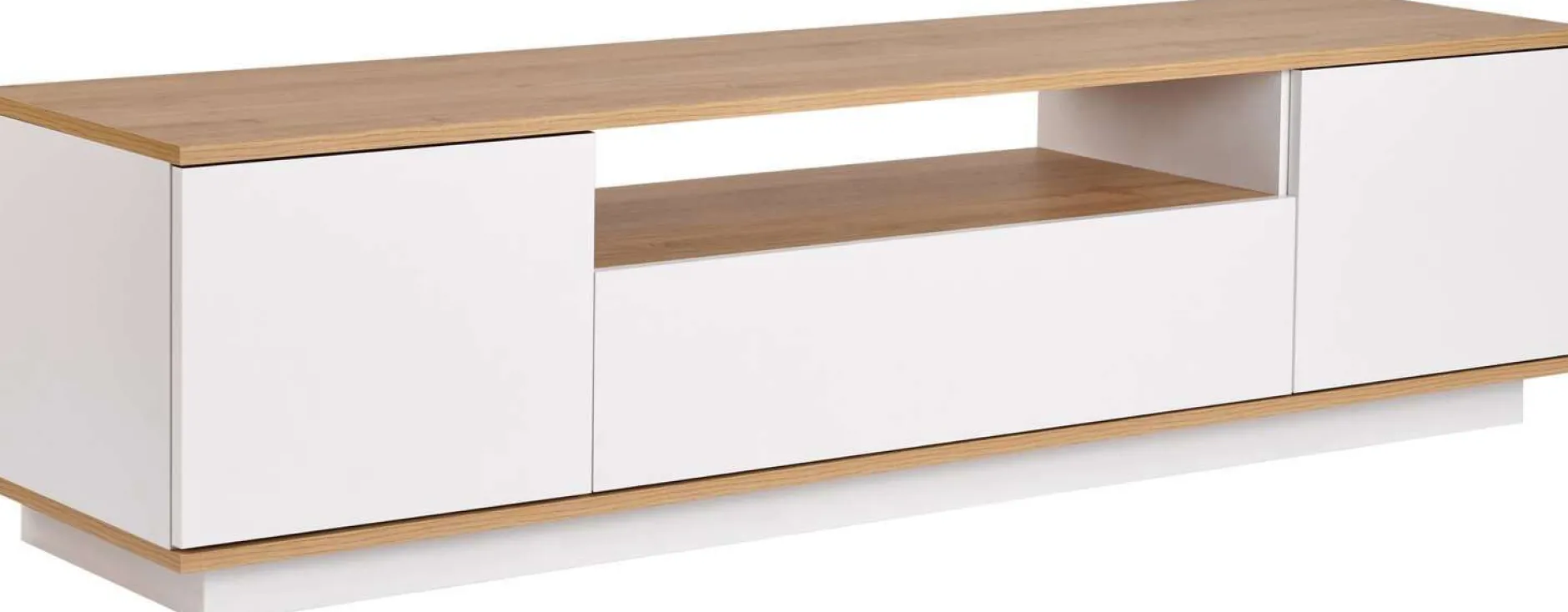 Lowboard Veramont - 100% MELAMINE - Weiß - 180 x 44,6 x 44,5 cm