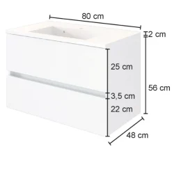 LunaBadezimmer : Spiegelschrank, Waschbeckenschrank, 2x Säulenschrank - Anthrazit/Eiche