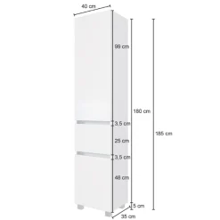LunaBadezimmer : Spiegelschrank, Waschbeckenschrank, 2x Säulenschrank - Anthrazit/Eiche