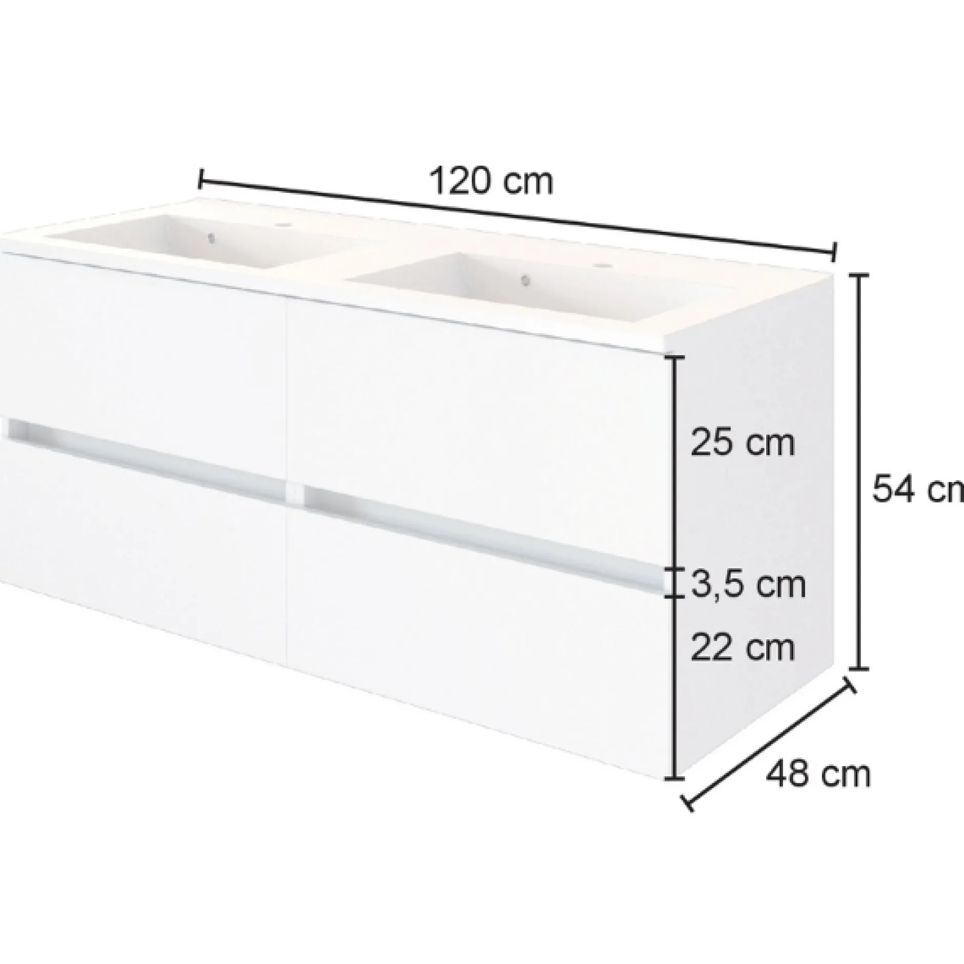 LunaBadezimmer : Spiegelschrank, Doppelwaschbecken, Säulenschrank - anthrazit/ocker
