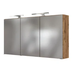 LunaBadezimmer : Spiegelschrank, Doppelwaschbecken, Säulenschrank - anthrazit/ocker