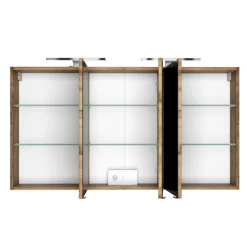 LunaBadezimmer : Spiegelschrank, Doppelwaschbecken, Säulenschrank - anthrazit/ocker
