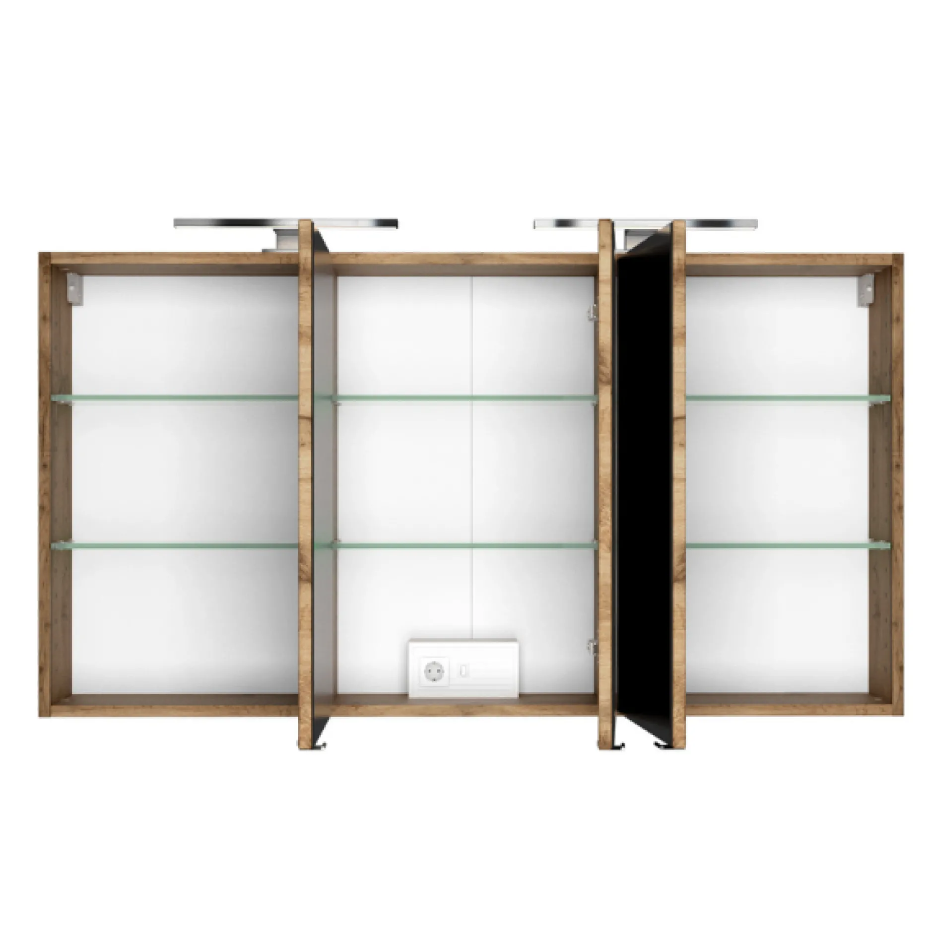 LunaBadezimmer : Spiegelschrank, Doppelwaschbecken, Säulenschrank - anthrazit/ocker