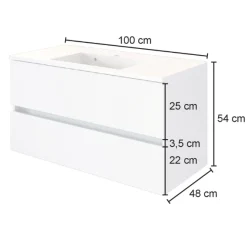 LunaBadezimmer : Spiegelschrank, Waschbeckenschrank, 2x Säulenschrank - Anthrazit/Eiche