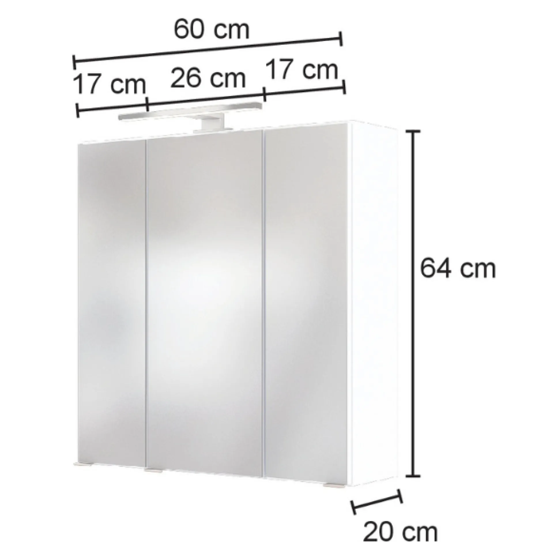 LunaBadezimmer : Spiegelschrank, Waschbeckenunterschrank, Säulenschrank - Weiß/Eiche Dekor