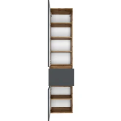 LunaBadezimmer : Spiegelschrank, Waschtischschrank, Säulenschrank - anthrazit/ocker