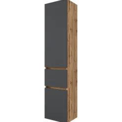 LunaBadezimmer : Spiegelschrank, Waschtischschrank, Säulenschrank - anthrazit/ocker