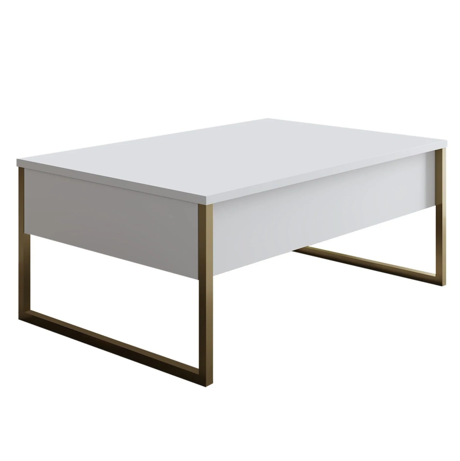 Luxe C Couchtisch | 100 % MELAMIN | Weiß, Gold