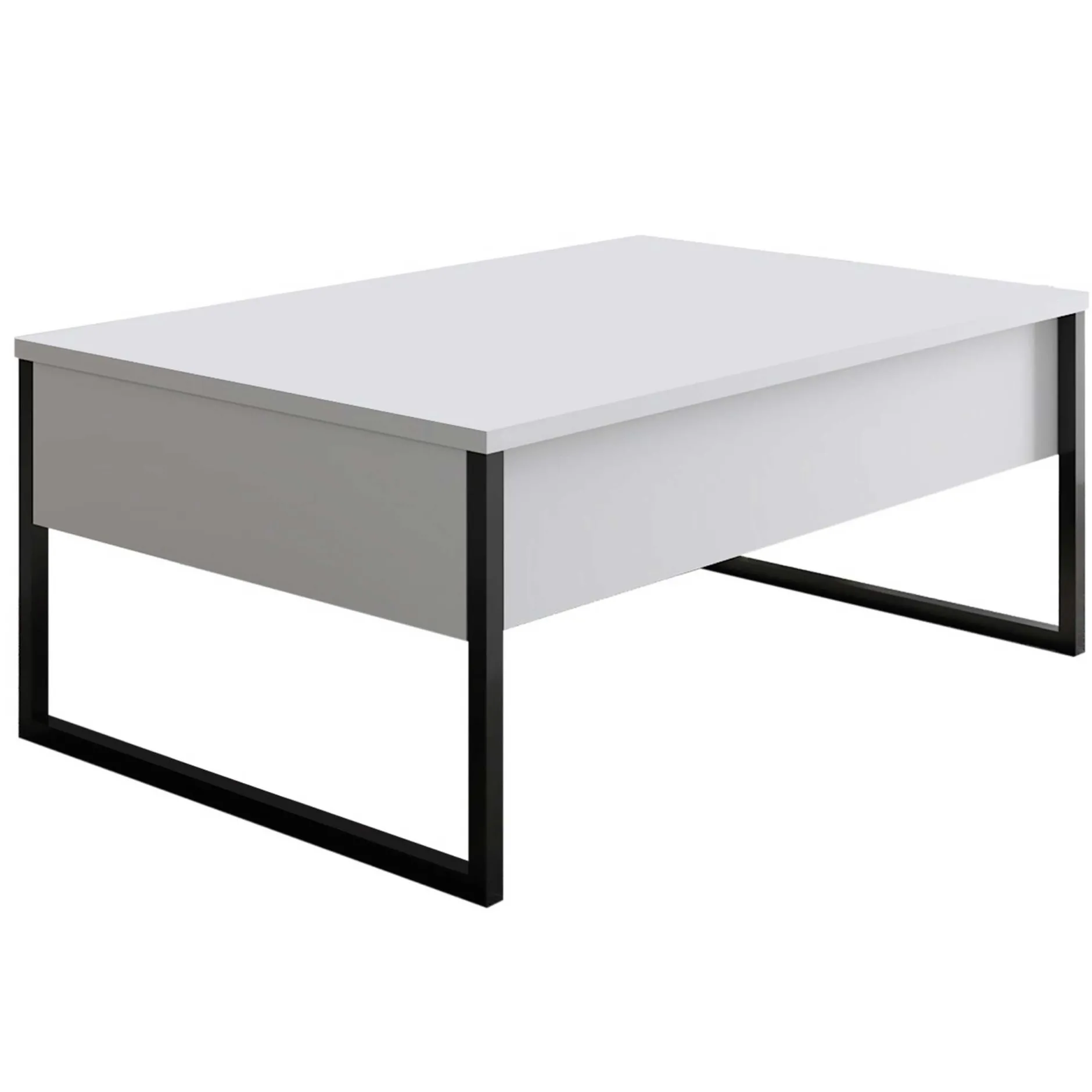 Luxe C Couchtisch | 100 % MELAMIN | Weiß, Schwarz