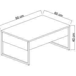Luxe C Couchtisch | 100 % MELAMIN | Weiß, Schwarz