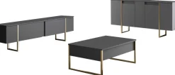 Luxe CO Konsole | 100 % MELAMIN | Anthrazit, Gold