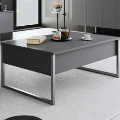 Luxe Couchtisch | 100% MELAMIN | Anthrazit, Silber