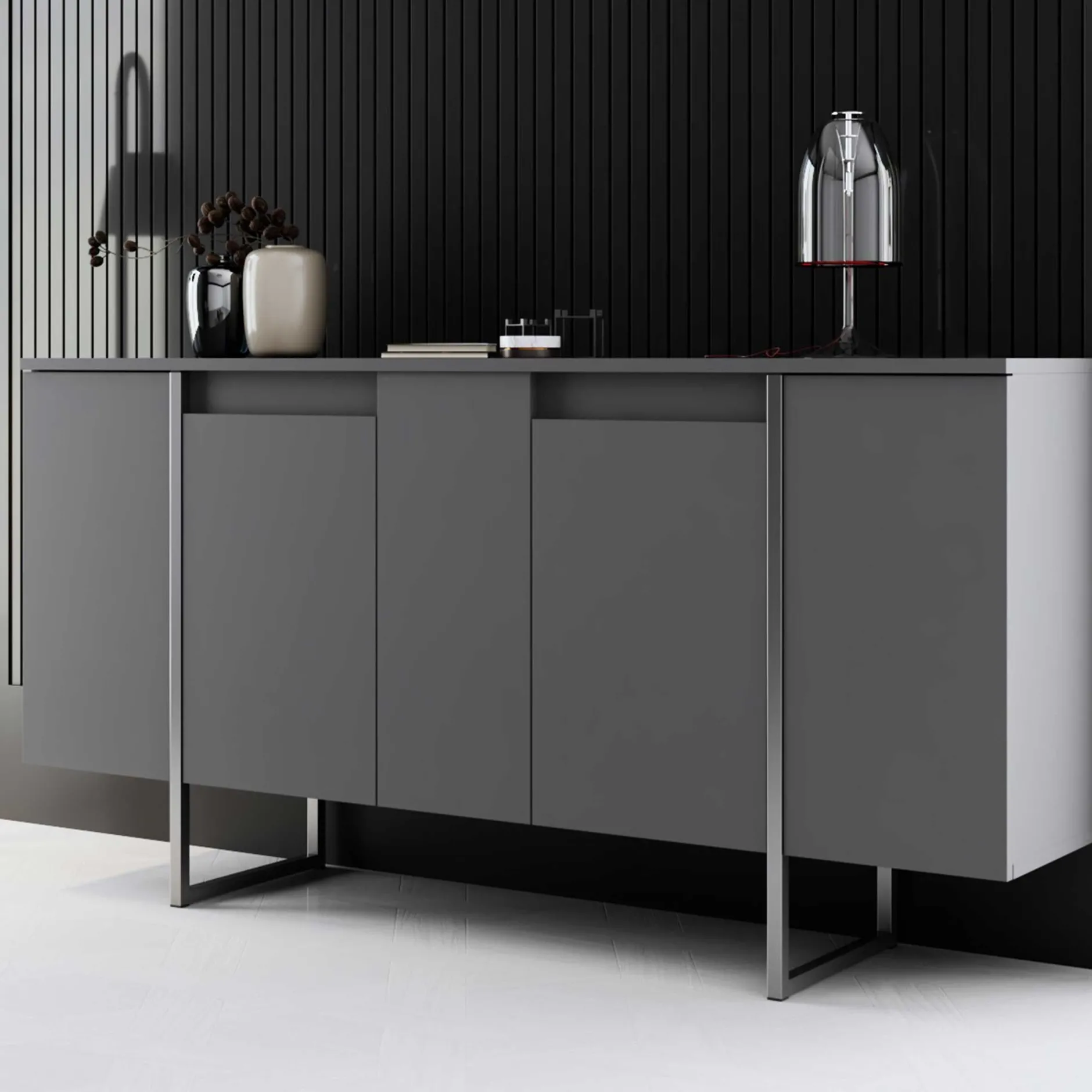Luxe Konsole | 100% MELAMIN | Anthrazit, Silber