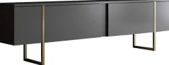 Luxe T TV-Ständer | 100 % MELAMIN | Anthrazit, Gold