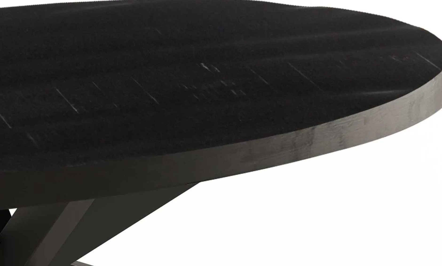 Madeira" Ovaler Couchtisch - Mango Schwarz | Exotische Holzplatte | 45x130x70cm