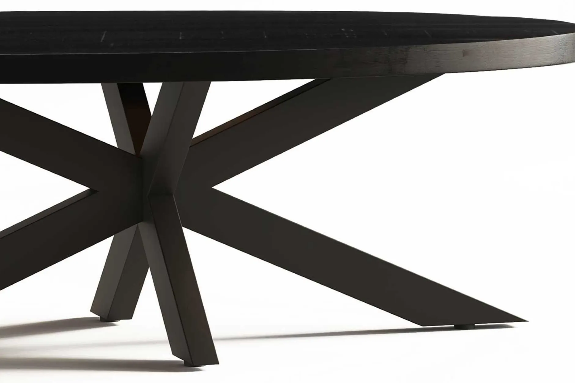 Madeira" Ovaler Couchtisch - Mango Schwarz | Exotische Holzplatte | 45x130x70cm