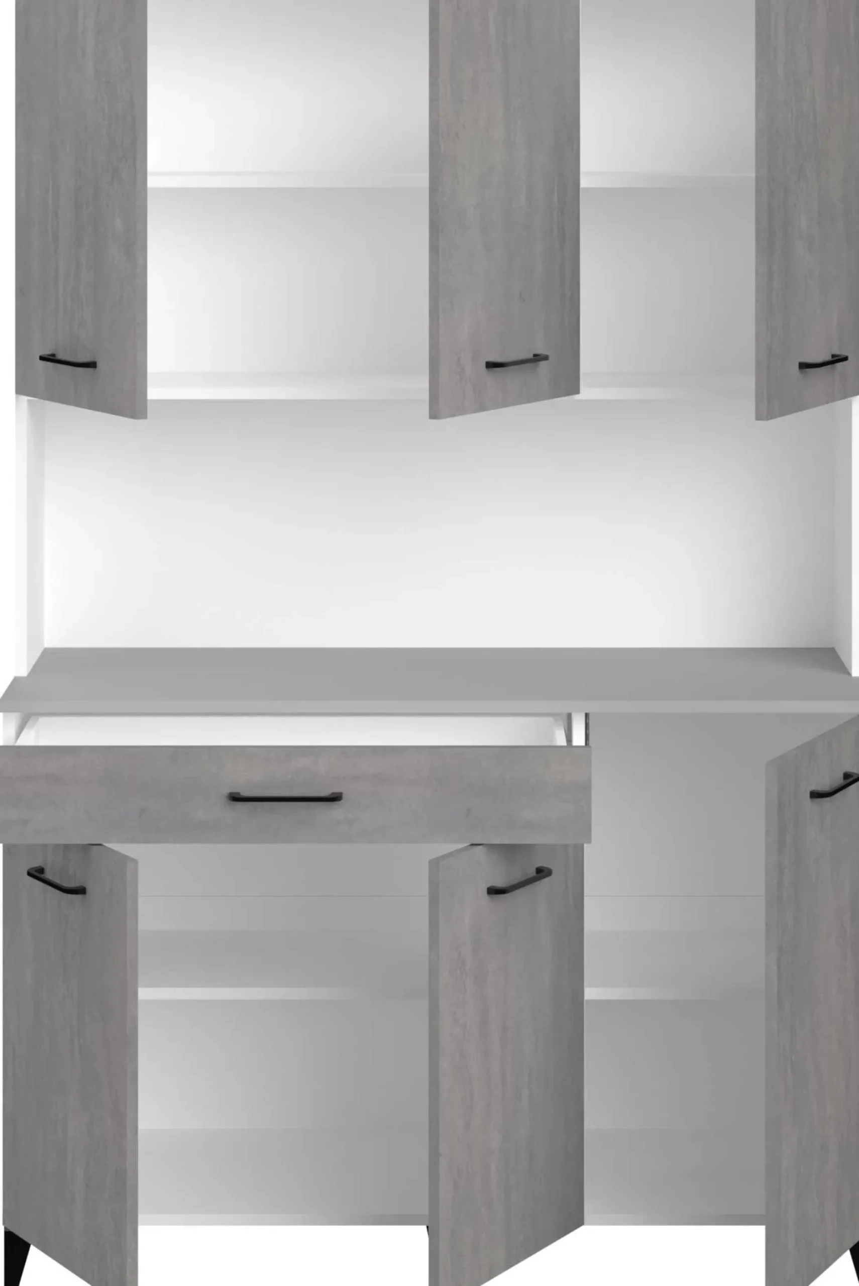 Maleficent Buffetschrank mit 6 Türen und 1 Schublade - Betonoptik