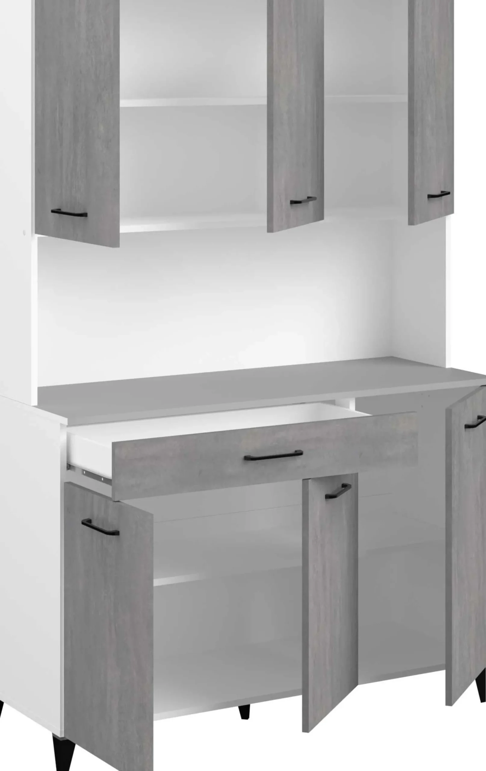 Maleficent Buffetschrank mit 6 Türen und 1 Schublade - Betonoptik