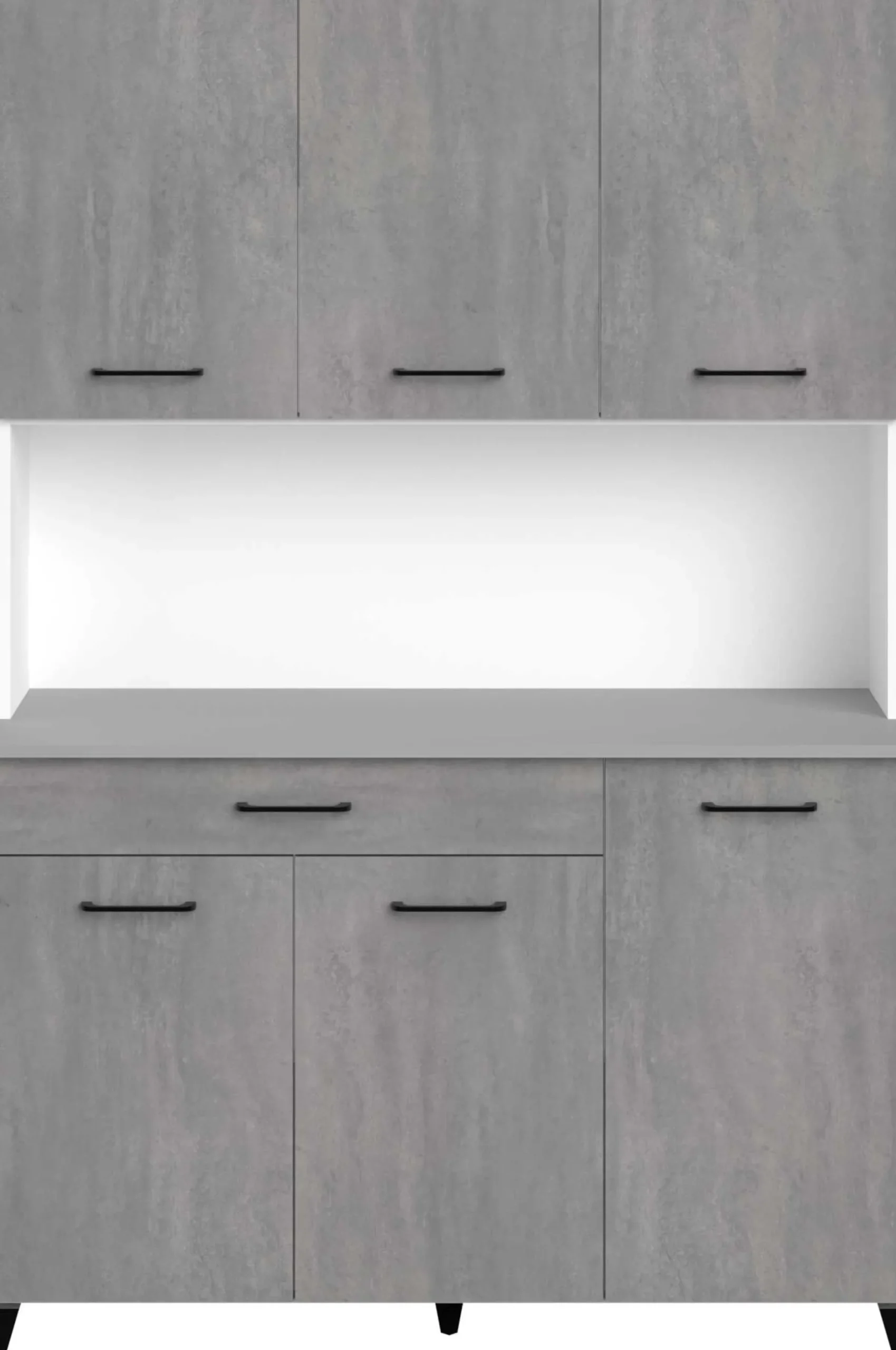 Maleficent Buffetschrank mit 6 Türen und 1 Schublade - Betonoptik