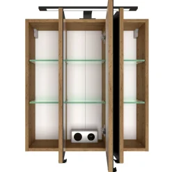 MalvoBadezimmer : Spiegelschrank, Waschtischschrank, Säulenschrank, Regal - Eiche