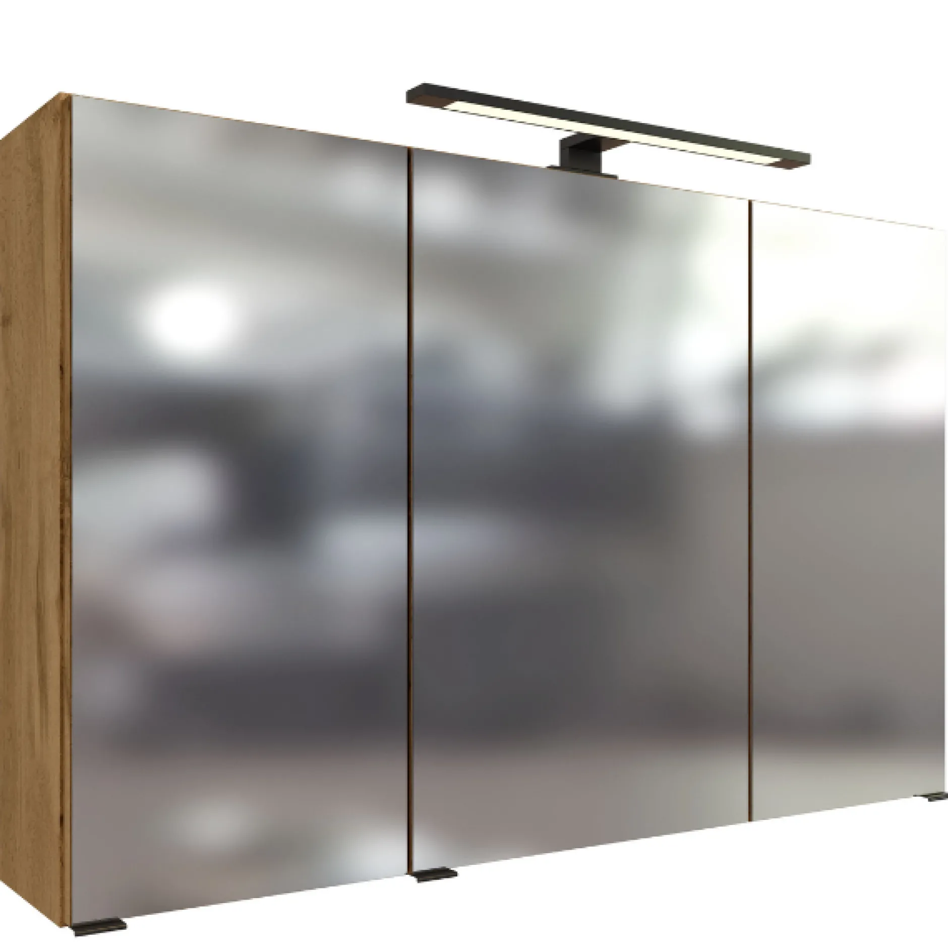 MalvoBadezimmer : Spiegelschrank, Waschtischschrank, Säulenschrank, Regal - Eiche