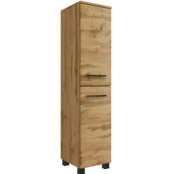 MalvoBadezimmer : Wandschränke, Spiegelschrank, Waschtischschrank, Säulenschrank, Regal - Eiche