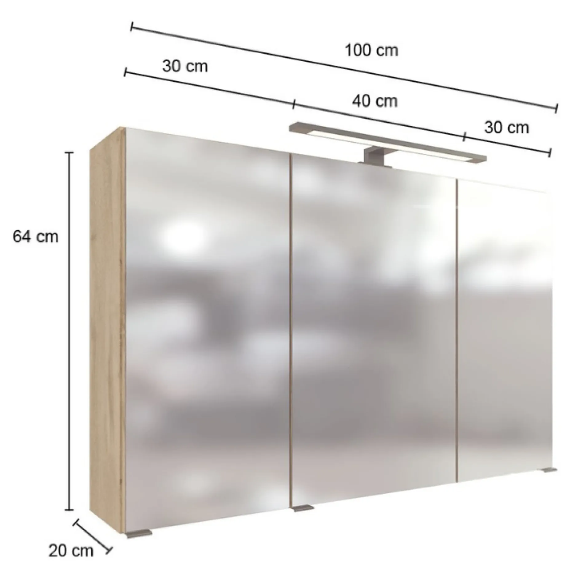MalvoBadezimmer : Wandschränke, Spiegelschrank, Waschtischschrank, Säulenschrank, Regal - Eiche