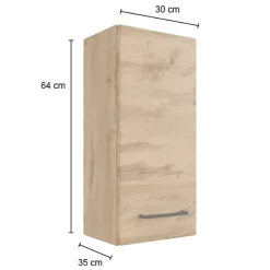 MalvoBadezimmer : Wandschränke, Spiegelschrank, Waschtischschrank, Säulenschrank - Eiche