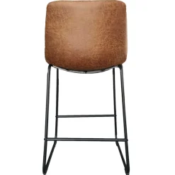 Mancia Barhocker PU Cognac - Metall und Vintage Polsterung