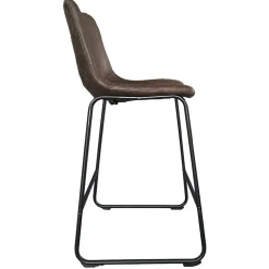 Mancia Barhocker PU Dunkelbraun - Metall und Vintage Polsterung