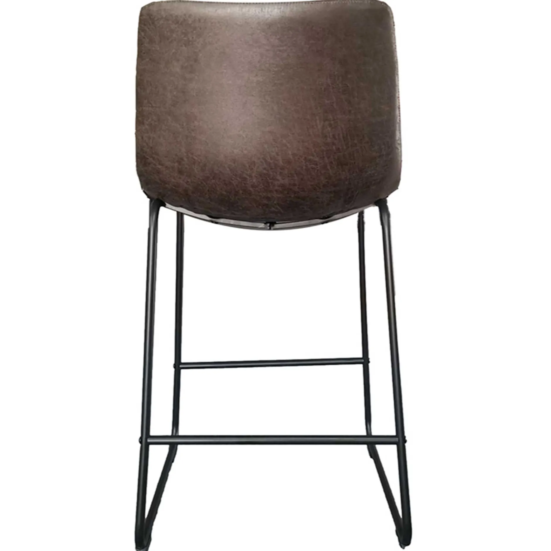 Mancia Barhocker PU Dunkelbraun - Metall und Vintage Polsterung
