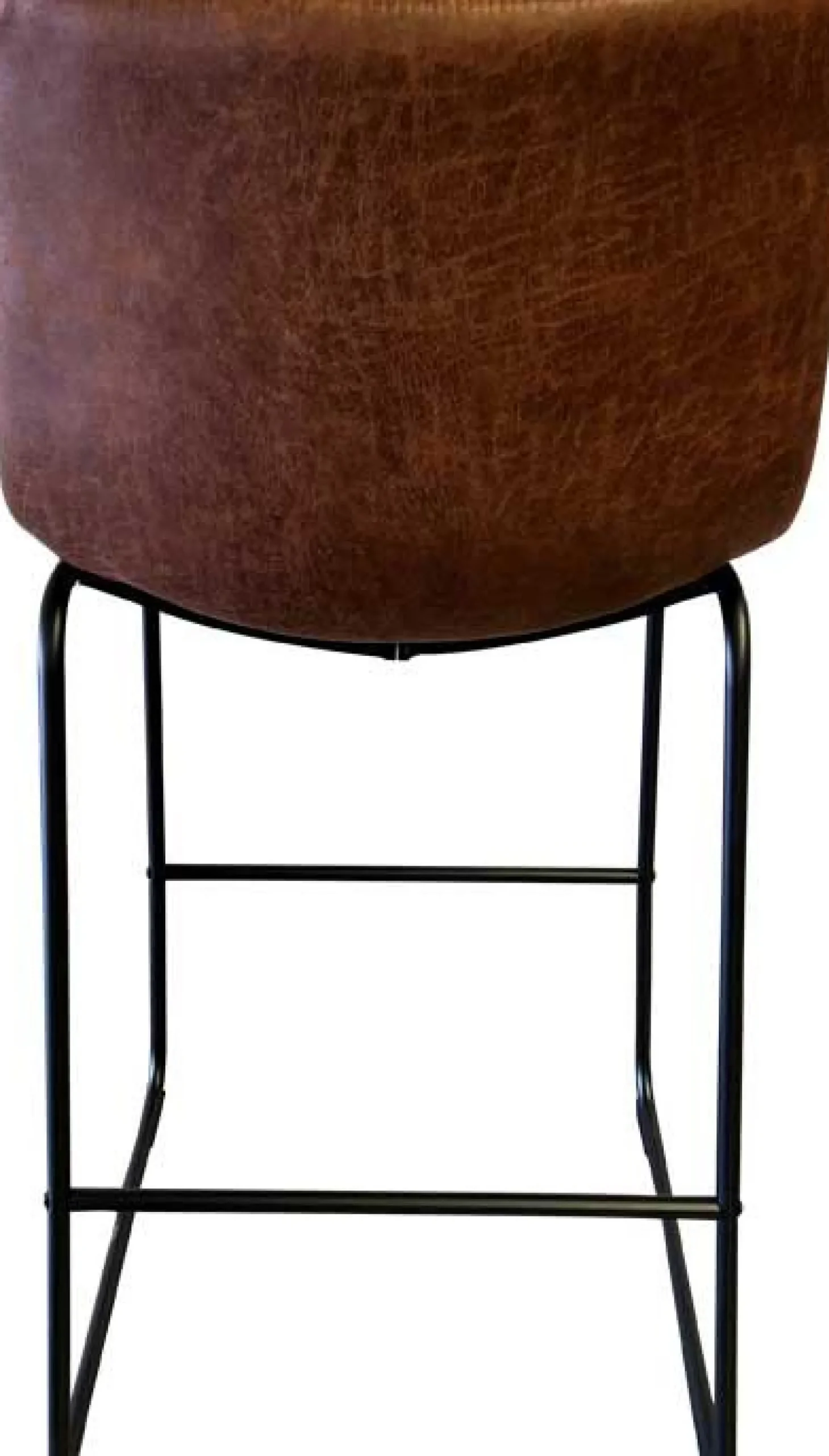 Mancia" PU-Barhocker in Cognac 99x48x56 cm - Vintage-Stil