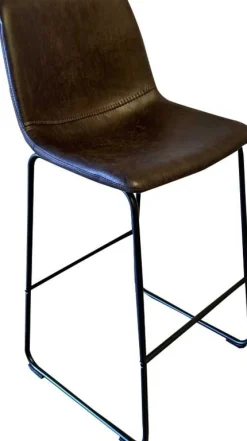 Mancia PU Dunkelbraun Barhocker - Vintage PU Polsterung | 99x48x56 cm