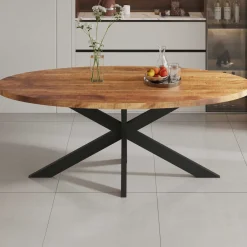 Mango Ovaler Holztisch Alexa - Metallgestell - 200 cm
