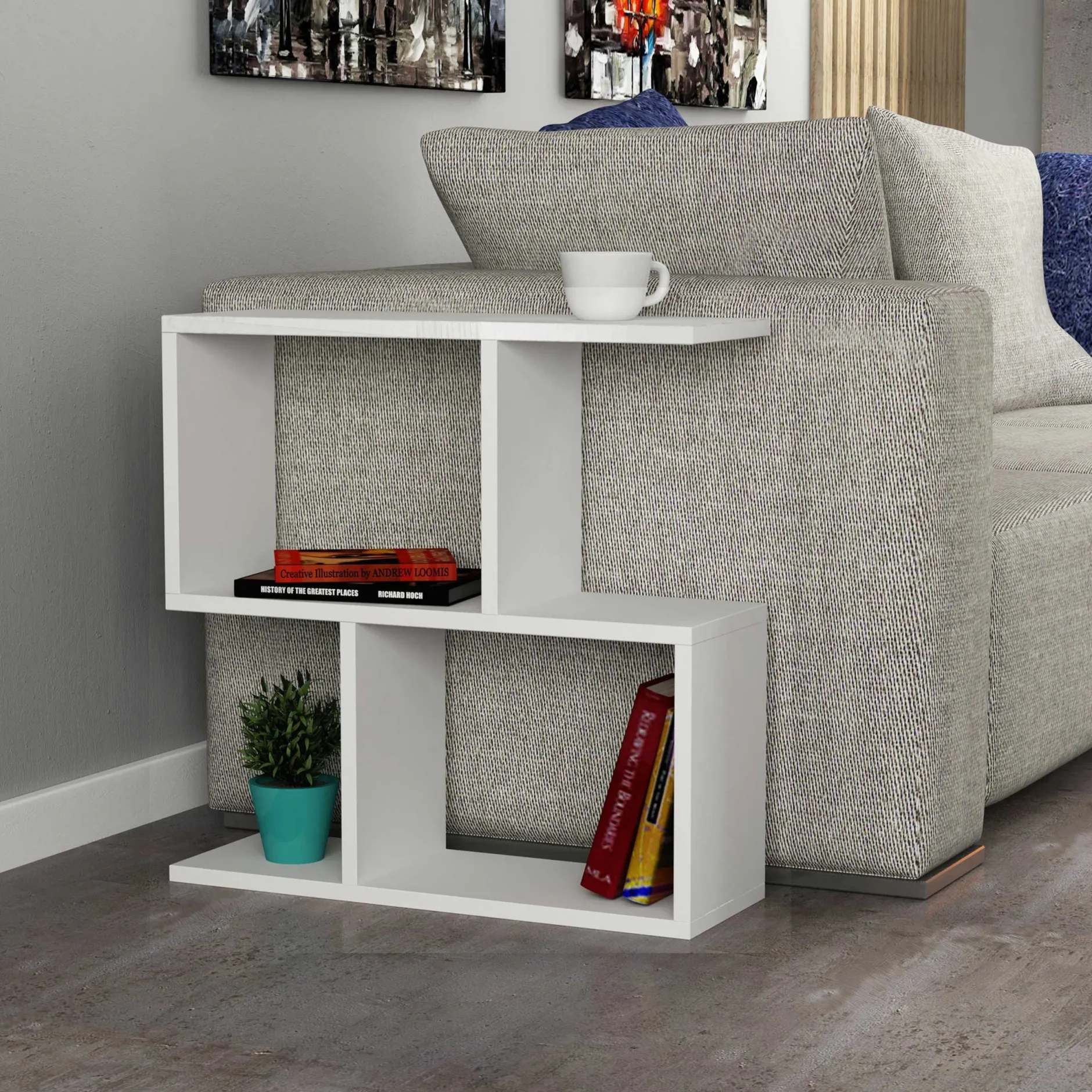 Mania Beistelltisch | 100 % MELAMIN | Weiß