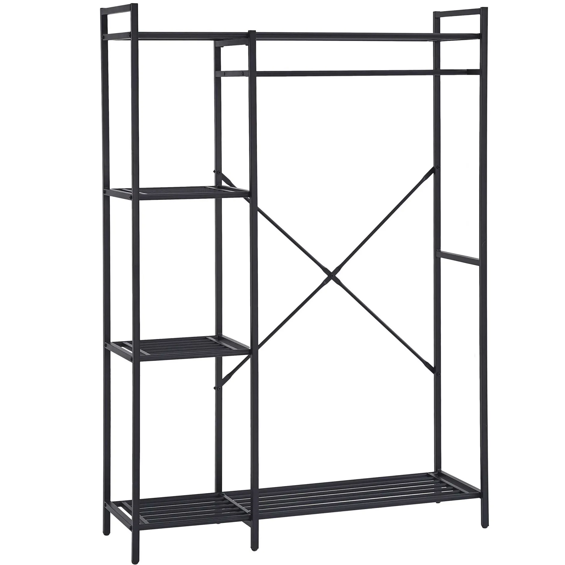Marek Offener Kleiderschrank - 120x40x171cm - schwarzes Metall