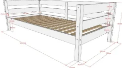 Margrit Weißes Kajuitbett (90 x 200 cm) Rollbett - Belgisches Design