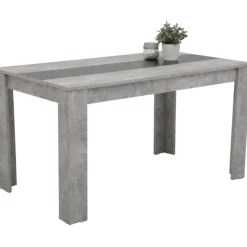 Marije Esstisch 140x80cm- Beton/Weiß/Schwarz