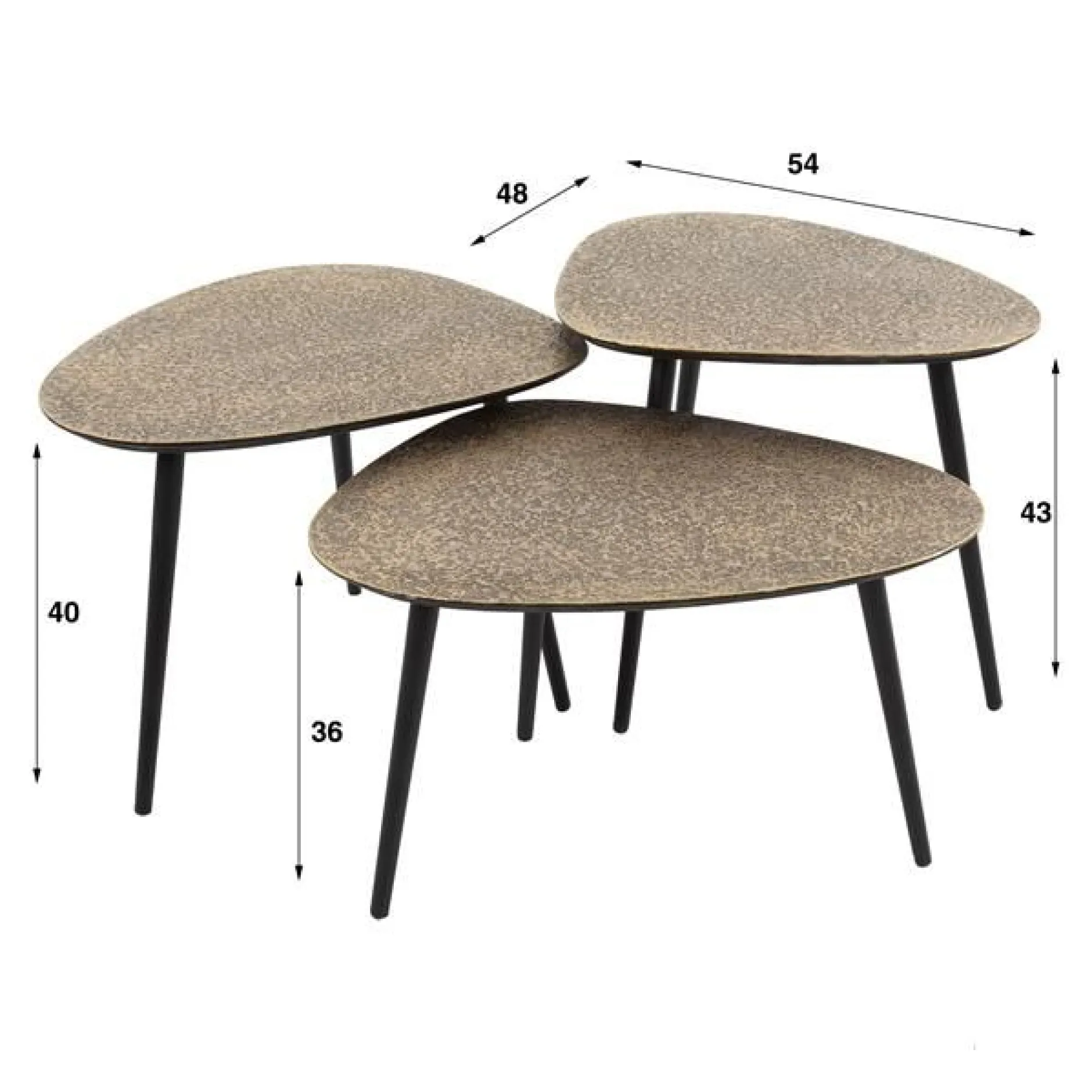 MariolaCouchtisch-Set -Antike Bronze