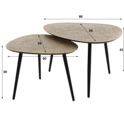 Mariola Couchtisch-Set Bio-Antik-Bronze