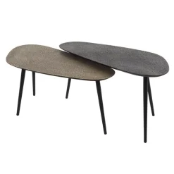 Mariola Couchtisch-Set Bio-Metallic/Grau