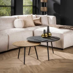 MariolaCouchtisch-Set -metallic/grau