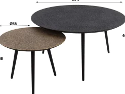 MariolaCouchtisch-Set -metallic/grau