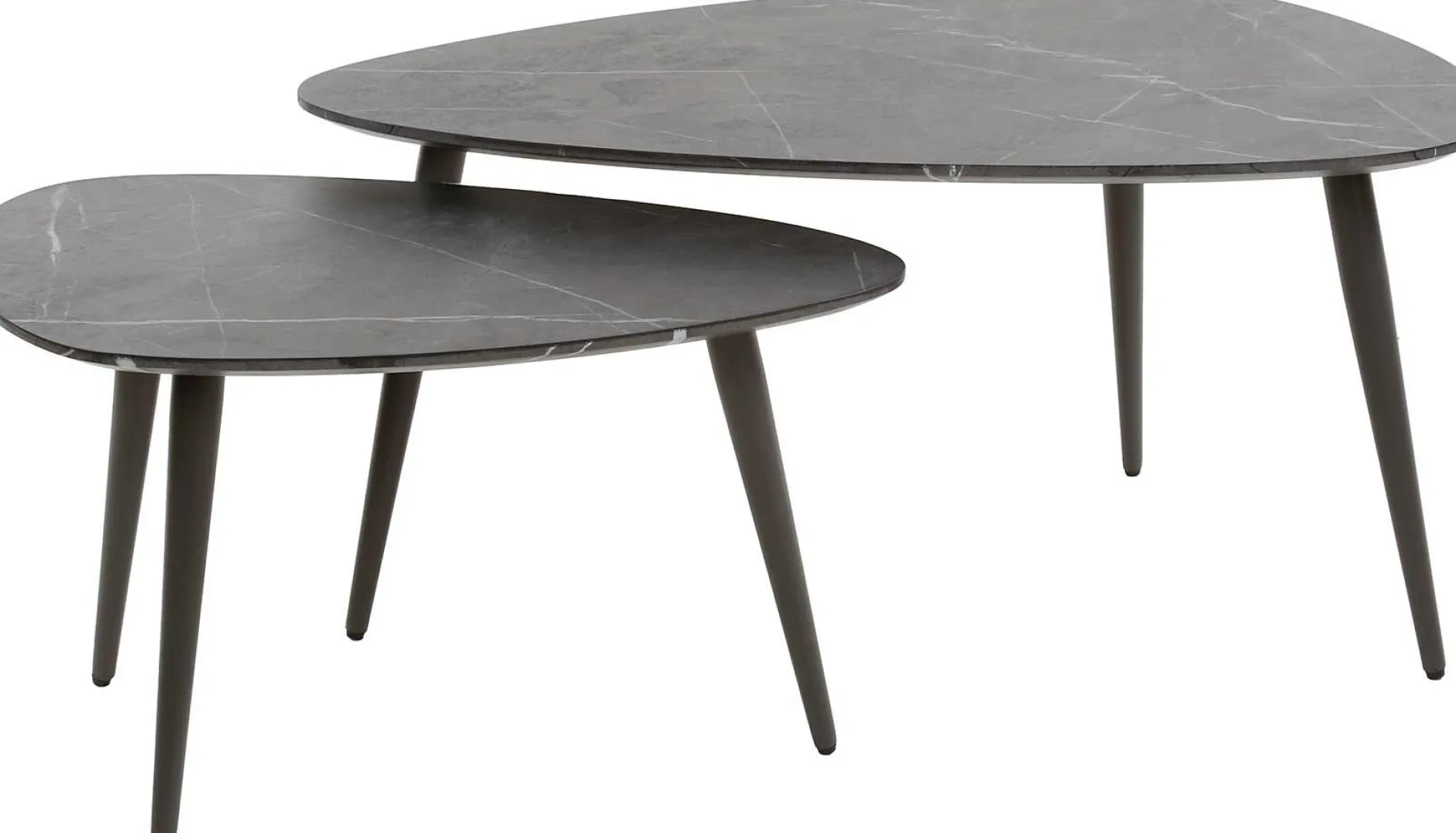 Mariola Satz von 2 Couchtischen 80x44 cm-schwarz-braun