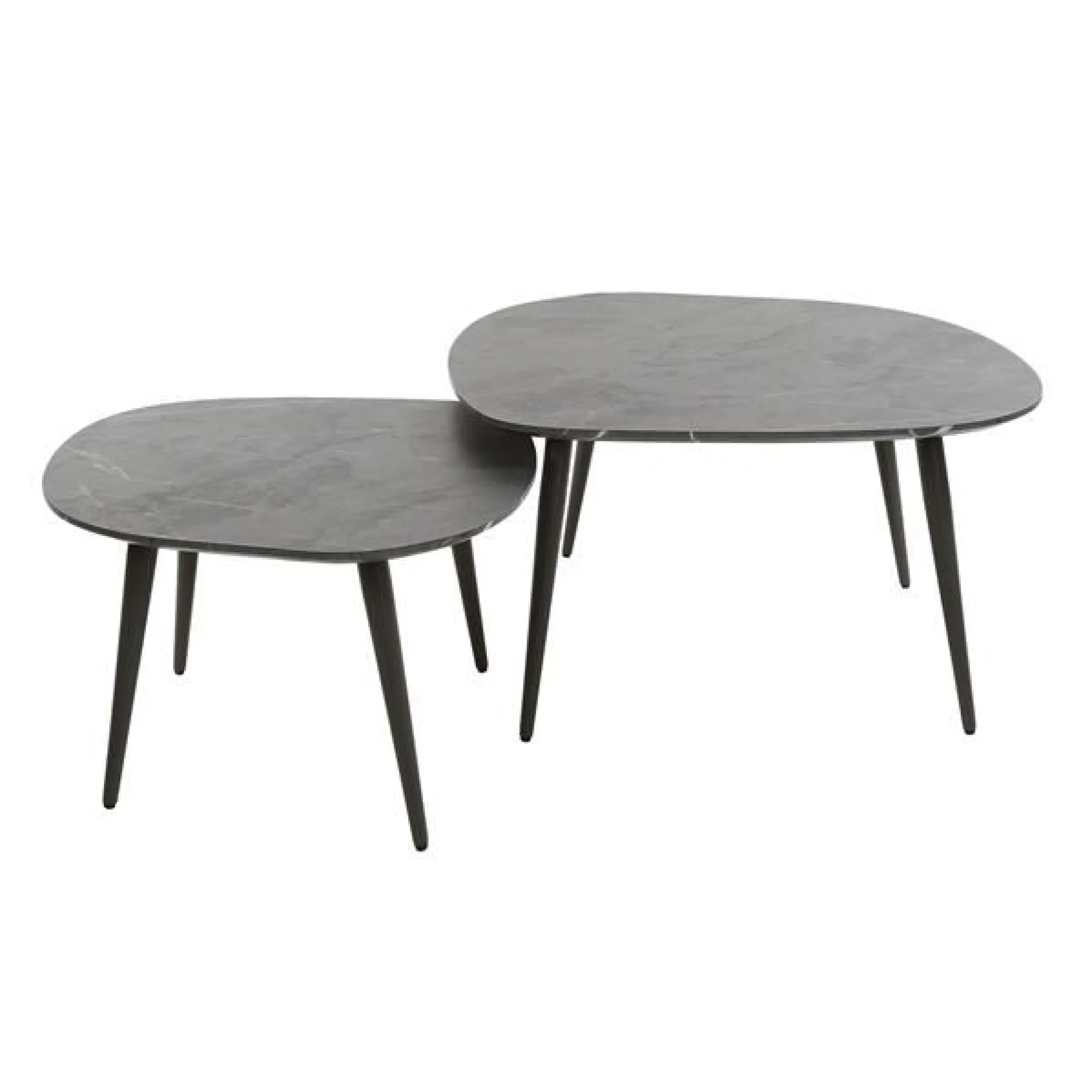 Mariola Satz von 2 Couchtischen 85x79x40 cm-schwarz-braun