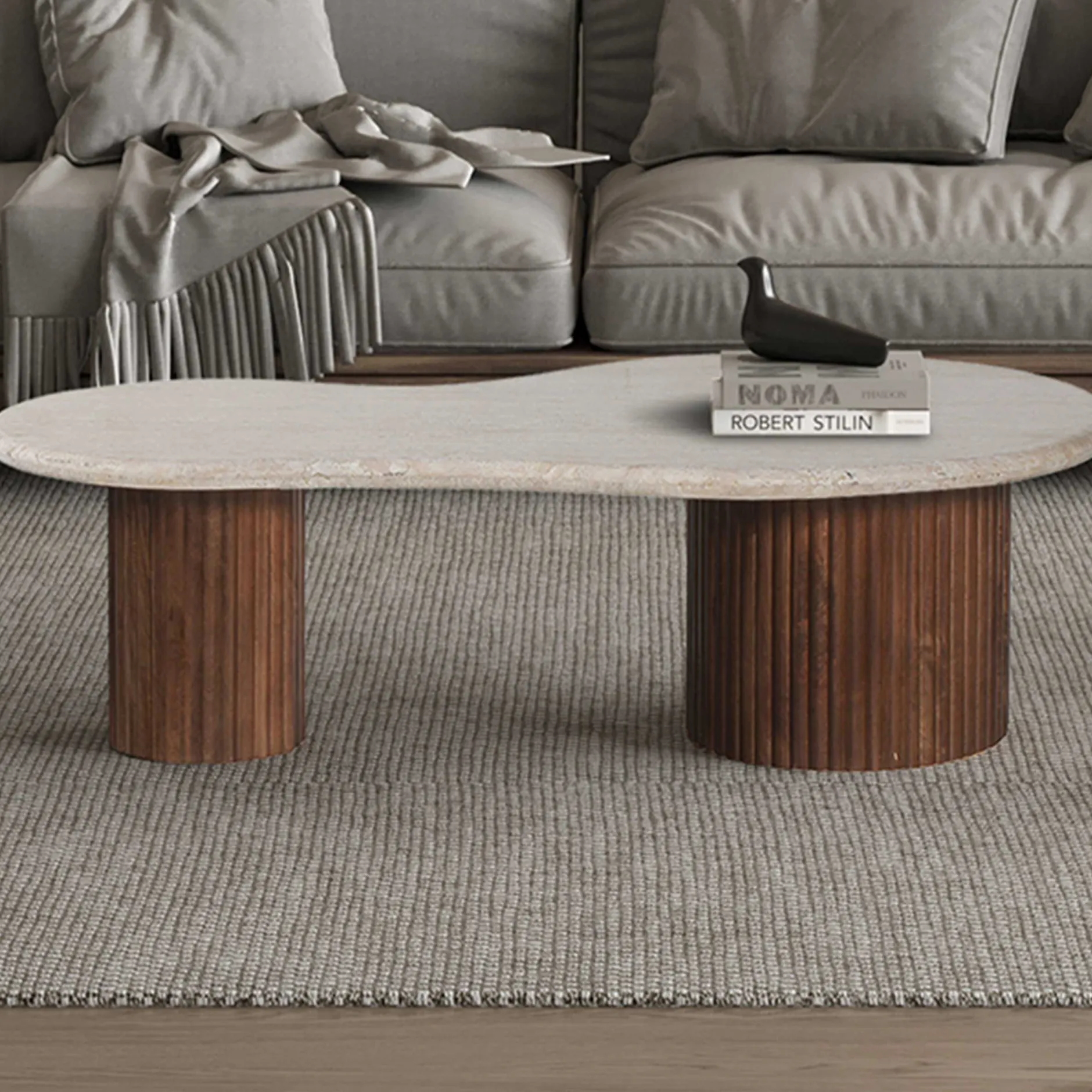 Marlon Couchtisch | 120 x 60 x 40 cm | Travertin Beige