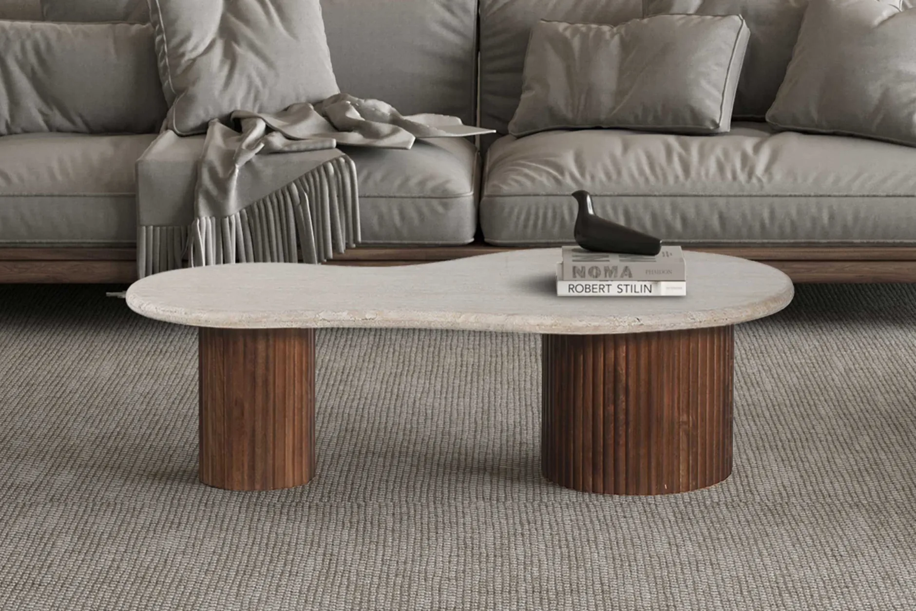 Marlon Couchtisch | 120 x 60 x 40 cm | Travertin Beige